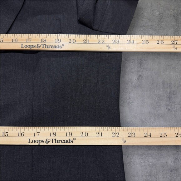 BROOKS BROTHERS Men’s 44L Gray Wool Blazer Sport Coat Two Button Jacket Made USA - Picture 13 of 16